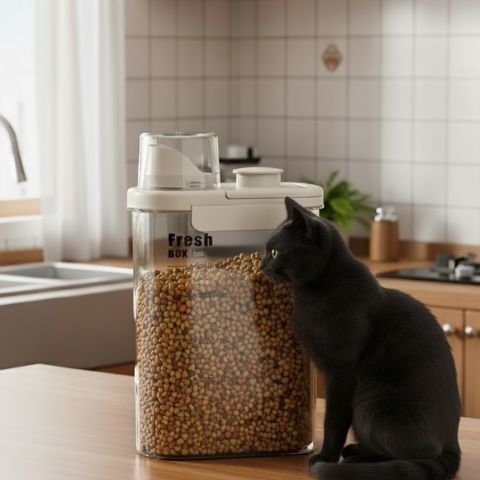 Boite à croquettes pour chat